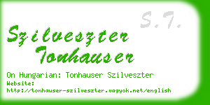 szilveszter tonhauser business card